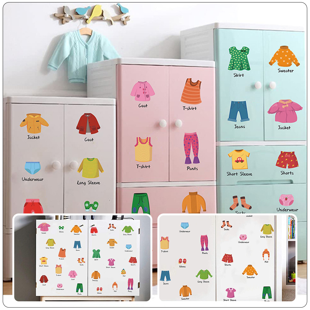 Clothing Labels Stickers Dresser Clothes Classification Wardrobe Kids  Decals Closet Boy Storage Sort Label Drawer Boys 